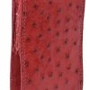 Guadalajara Western Wear White Diamond Funda Avestruz Leather Cell Phone Case - Roja Accessories