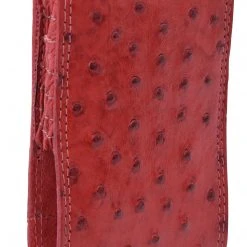 Guadalajara Western Wear White Diamond Funda Avestruz Leather Cell Phone Case - Roja Accessories