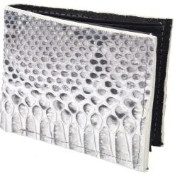 Guadalajara Western Wear White Diamond Python Leather Wallet - Natural