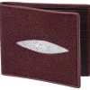Guadalajara Western Wear White Diamond Mantarraya Leather Wallet - Vino Accessories