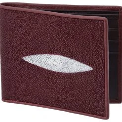 Guadalajara Western Wear White Diamond Mantarraya Leather Wallet - Vino Accessories