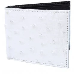 Guadalajara Western Wear Accessories White Diamond Avestruz Leather Wallet - Blanco