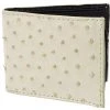 Guadalajara Western Wear White Diamond Avestruz Leather Wallet - Hueso