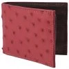 Guadalajara Western Wear White Diamond Avestruz Leather Wallet - Rojo Accessories