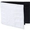 Guadalajara Western Wear Accessories White Diamond Cocodrilo Leather Wallet - Blanco