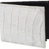 Guadalajara Western Wear White Diamond Cocodrilo Leather Wallet - Hueso Accessories