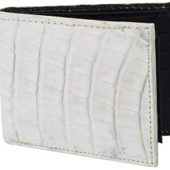 Guadalajara Western Wear White Diamond Cocodrilo Leather Wallet - Hueso Accessories