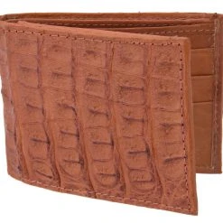 Guadalajara Western Wear White Diamond Cocodrilo Leather Wallet - Cognac