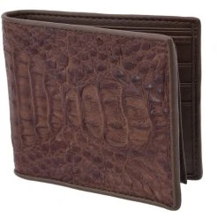 Guadalajara Western Wear White Diamond Cocodrilo Leather Wallet - Cafe Accessories