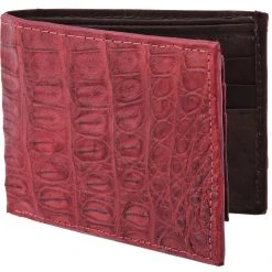 Guadalajara Western Wear White Diamond Cocodrilo Leather Wallet - Rojo Accessories
