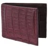 Guadalajara Western Wear Accessories White Diamond Cocodrilo Leather Wallet - Vino