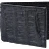 Guadalajara Western Wear White Diamond Cocodrilo Leather Wallet - Negro