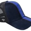 Guadalajara Western Wear Accessories White Diamond Gamuza Tira Caiman Exotic Cap - Negro / Azul