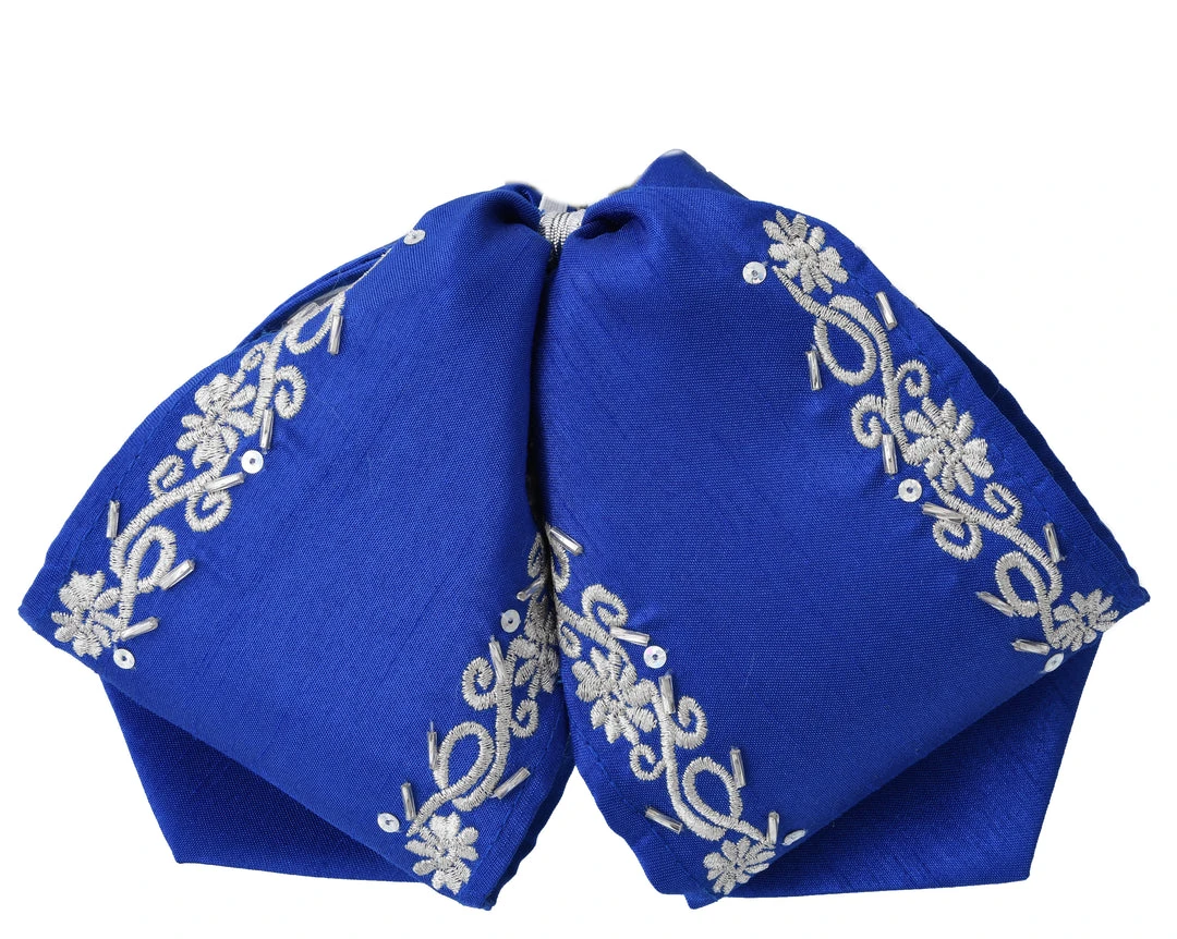 Guadalajara Western Wear Accessories Moño Charro - Azul / Plata 3 Guadalajara Western Wear Accessories Moño Charro - Azul / Plata