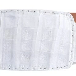 Guadalajara Western Wear Men White Diamond Caiman Leather Belt - Blanco