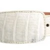 Guadalajara Western Wear White Diamond Caiman Leather Belt - Hueso Men