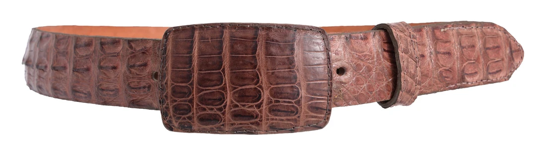 Guadalajara Western Wear White Diamond Caiman Leather Belt - Cafe Men 3 Guadalajara Western Wear White Diamond Caiman Leather Belt - Cafe Men