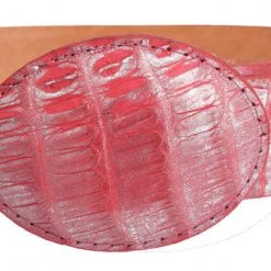 Guadalajara Western Wear White Diamond Cocodrilo Glaseasdo Leather Belt - Rosa
