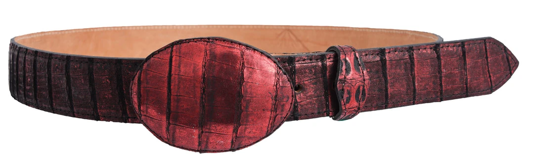 Guadalajara Western Wear White Diamond Cocodrilo Glaseasdo Leather Belt - Rojo Men 3 Guadalajara Western Wear White Diamond Cocodrilo Glaseasdo Leather Belt - Rojo Men