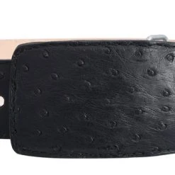Guadalajara Western Wear White Diamond Avestruz Leather Belt - Negro