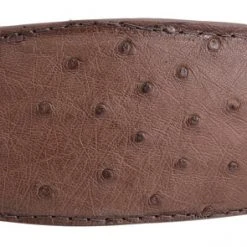 Guadalajara Western Wear White Diamond Avestruz Leather Belt - Cafe Men