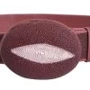 Guadalajara Western Wear White Diamond Mantarraya Leather Belt - Vino
