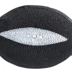 Guadalajara Western Wear White Diamond Mantarraya Leather Belt - Negro