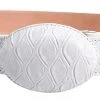 Guadalajara Western Wear White Diamond Oso Imitation Leather Belt - Blanco