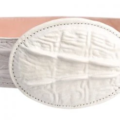 Guadalajara Western Wear White Diamond Cocodrilo Imitation Leather Belt - Arena Men