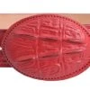 Guadalajara Western Wear White Diamond Cocodrilo Imitation Leather Belt - Rojo