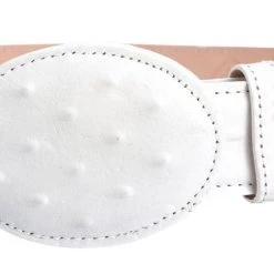 Guadalajara Western Wear White Diamond Avestruz Imitation Leather Belt - Blanco Men