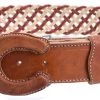 Guadalajara Western Wear White Diamond Soga Escalera Leather Belt - Natural / Vino Men