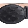 Guadalajara Western Wear White Diamond Avestruz Imitation Leather Belt - Negro Men