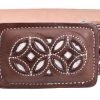 Guadalajara Western Wear White Diamond Nevajeado Leather Belt - Cafe