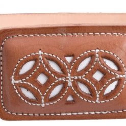 Guadalajara Western Wear Men White Diamond Nevajeado Leather Belt - Natural
