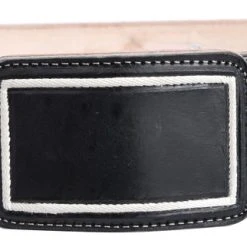 Guadalajara Western Wear White Diamond Pita Cordenado Leather Belt - Negro