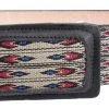 Guadalajara Western Wear Men White Diamond Cintilla Leather Belt - Negro