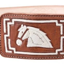 Guadalajara Western Wear White Diamond Piteado Regular Leather Belt - Natural