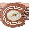 Guadalajara Western Wear White Diamond Piteado Regular Leather Belt - Natural