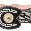 Guadalajara Western Wear White Diamond Piteado Regular Leather Belt - Negro Men