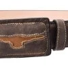 Guadalajara Western Wear White Diamond Torrito Leather Belt - Chocolate