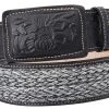 Guadalajara Western Wear White Diamond Costal Leather Belt - Negro / Azul Men