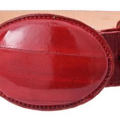 Guadalajara Western Wear Men White Diamond Anguila Leather Belt - Vino