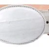 Guadalajara Western Wear Men White Diamond Anguila Leather Belt - Blanco