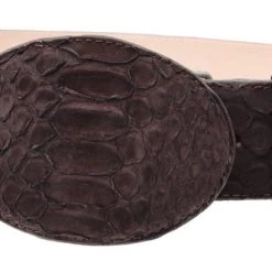 Guadalajara Western Wear White Diamond Python Leather Belt - Cafe Chocolate