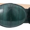 Guadalajara Western Wear Men White Diamond Anguila Leather Belt - Verde