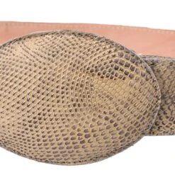 Guadalajara Western Wear White Diamond Lizard Leather Belt - Cafe Rustico