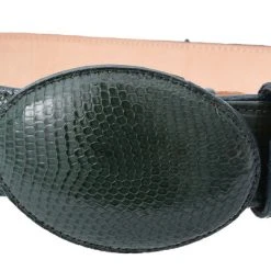 Guadalajara Western Wear White Diamond Lizard Leather Belt - Verde