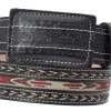 Guadalajara Western Wear White Diamond Cerda Con Cintilla Leather Belt - Negro Men