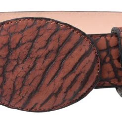 Guadalajara Western Wear White Diamond Bull Shoulder Leather Belt - Miel